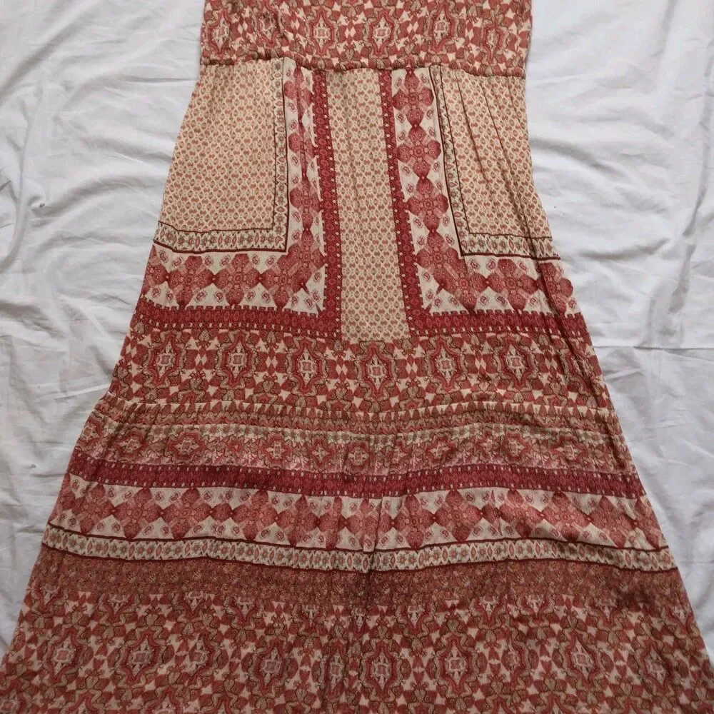 Patrons of Peace Sleeveless Maxi Dress Sundress Boho Chic Festival Womens Small - Picture 10 of 13